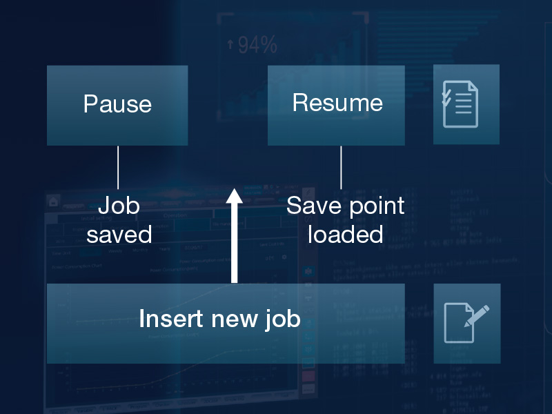 Pause a job – and resume