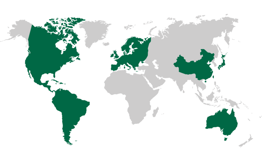 Caleffi hat Verkaufsbüros und Vertretungen in Europa, Amerika, China, Japan und Australien.