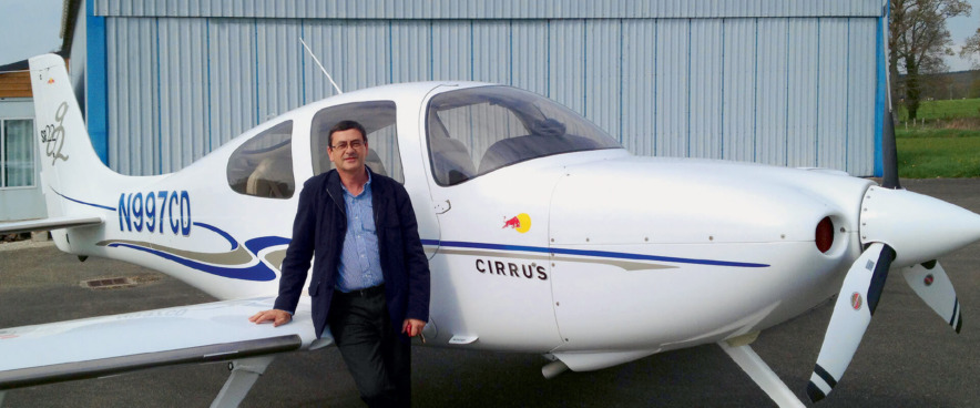In his plane, Pichereau is taking part in an air rally across Southern Europe.