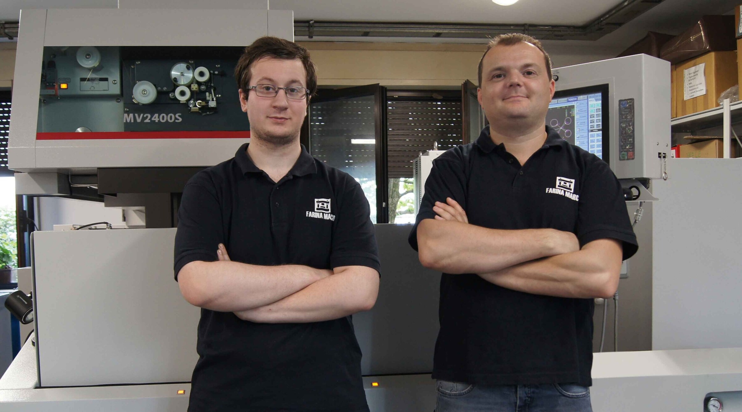 Cristian Farina, Sales Manager of the business in Cantù, (right) and Luca Somaschini (left)