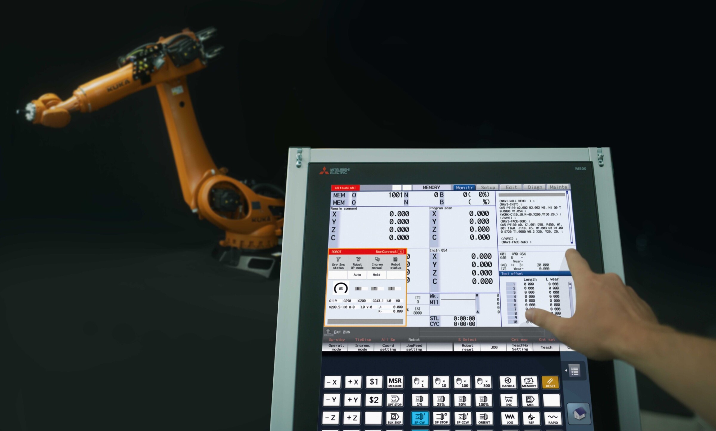 Programming machine tools and robots with a CNC control.