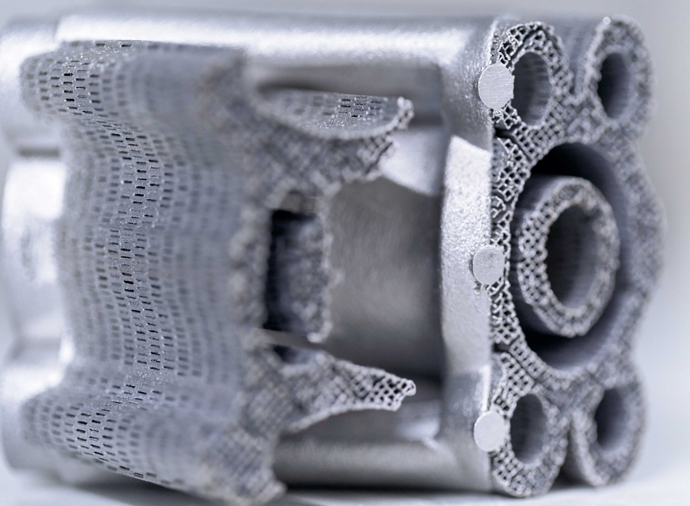 Intricate additively manufactured structures being cut on the MV2400S