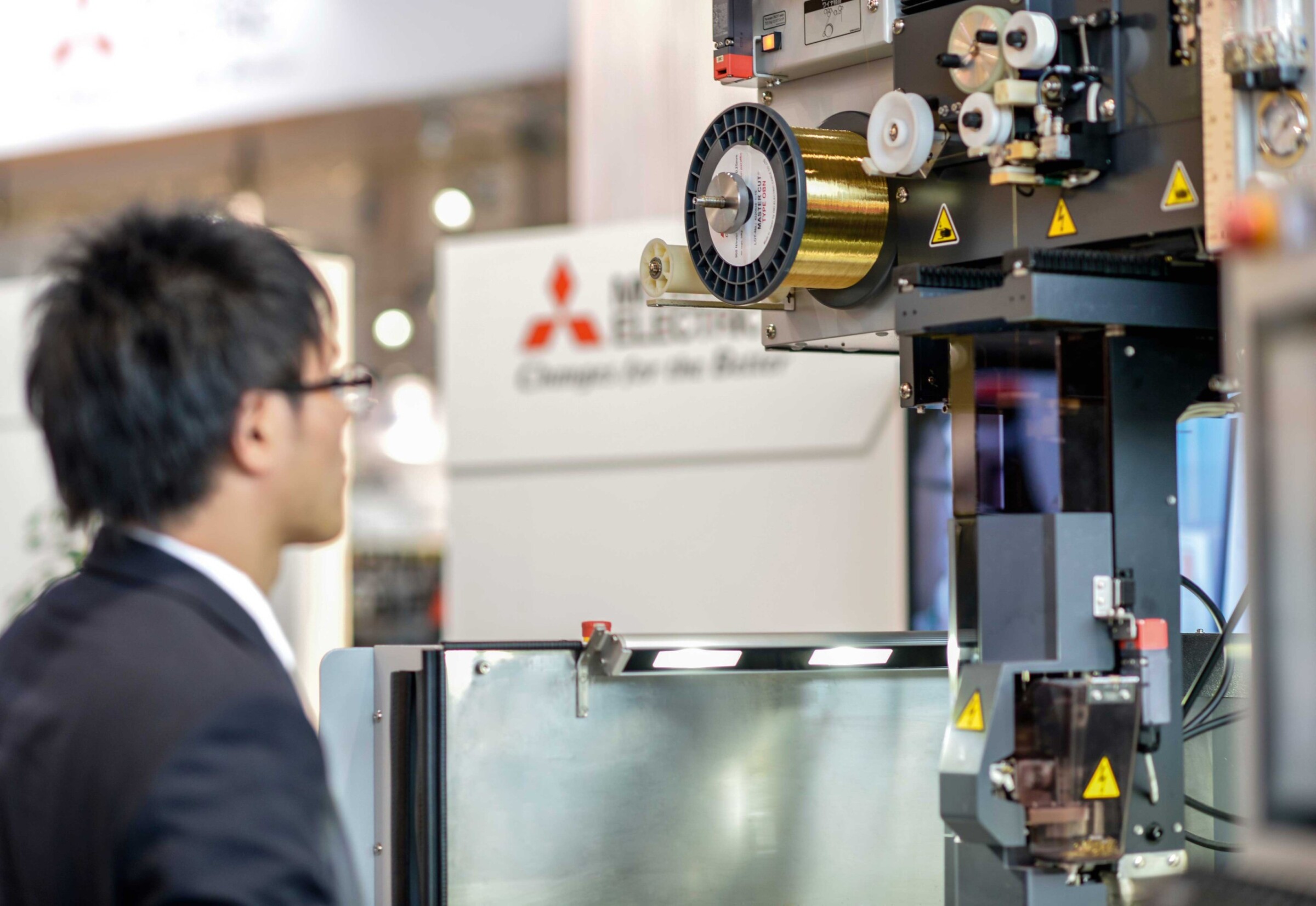 At the Mitsubishi Electric fair stand, there were live ­demonstrations of many technical innovations.