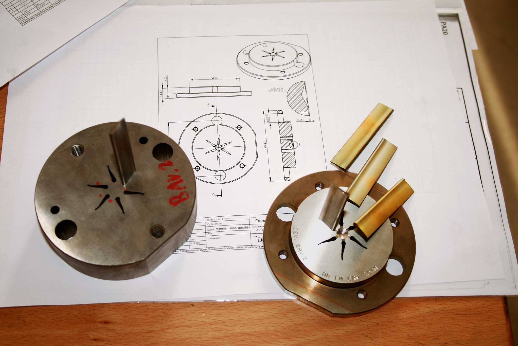 A complex stamping tool set with a drawing – a big challenge for the team and the machines.
