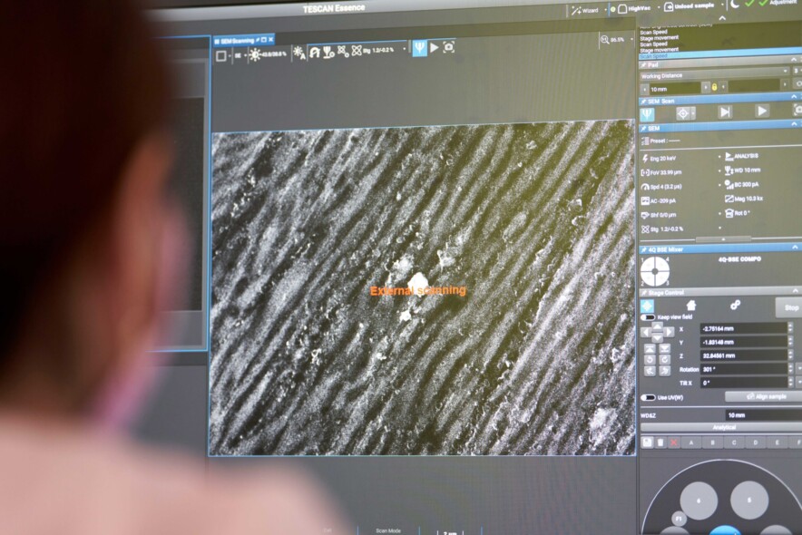 Electron microscopy allows researchers to study the internal structure of materials.