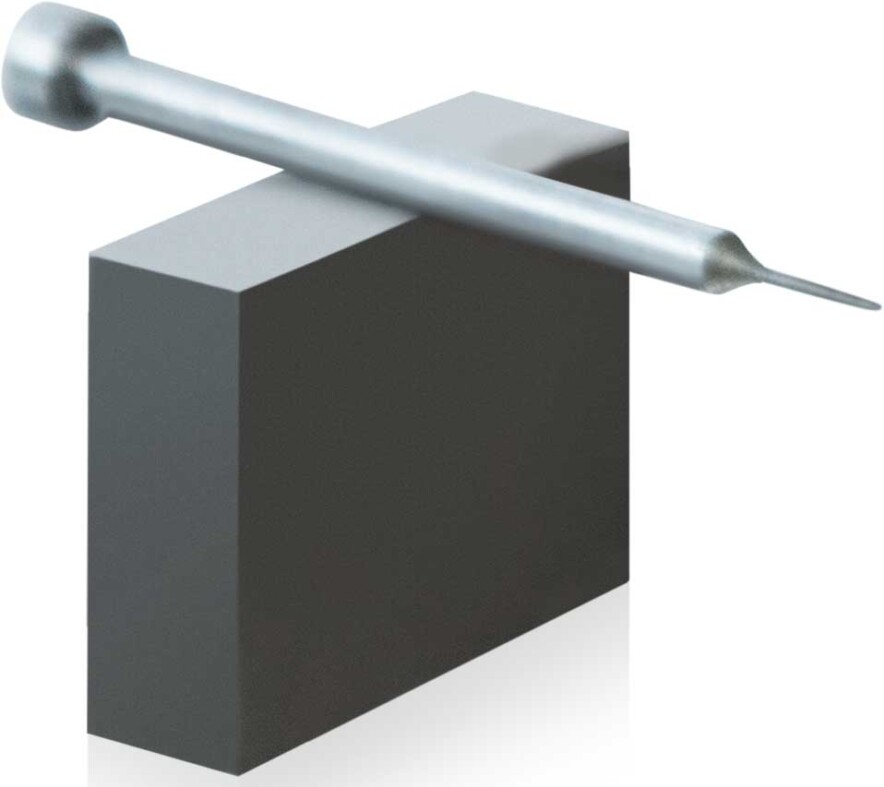 By using a rotary axis, forming tool tips with a diameter of 0.3 mm can be fabricated.