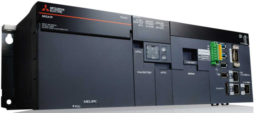 Mitsubishi Electric Industrie­-PC „MELIPC“, auf dem Daten gesam­melt, analysiert und Diag­nosen durchführt werden. 