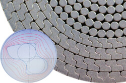 The outer layers of wire of this full-locked high-performance wire rope for a cable car have a Z-profile, which prevents the penetration of dirt. The drawing dies for this gradually transition from the round profile to the desired end profile. (Photo: Fatzer AG, diagram: Isis) Towards the end of the 19th cen