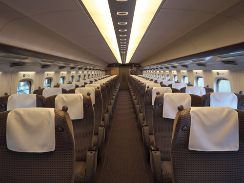 Green Car / 1st class on the Shinkansen train