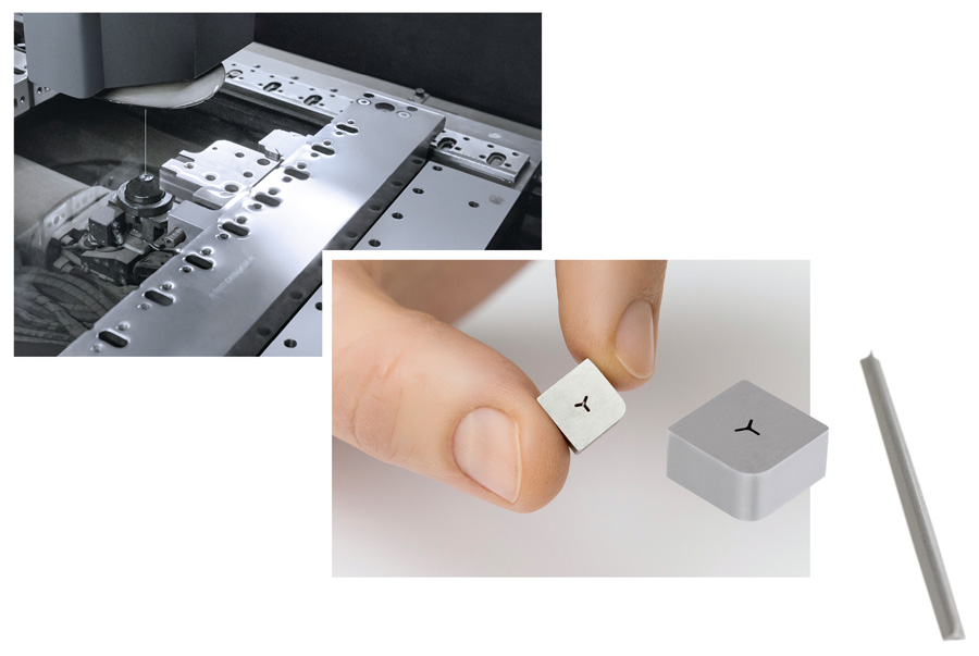 Cutting punches for a 0.3 mm kerf are no problem on the Mitsubishi Electric EDM systems.