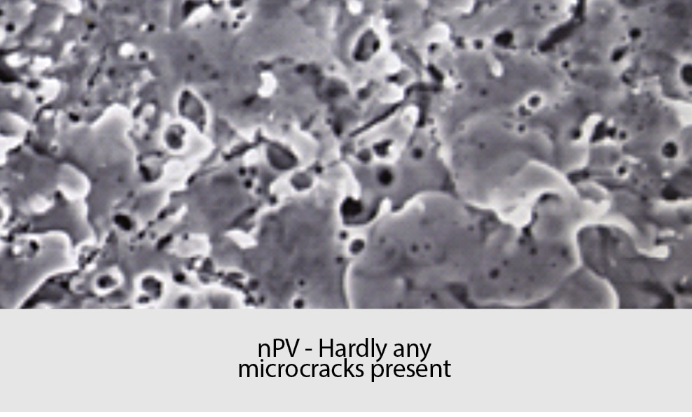 Extremely low risk of microcracking